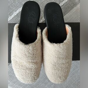 J Crew Faux Shearling Mule